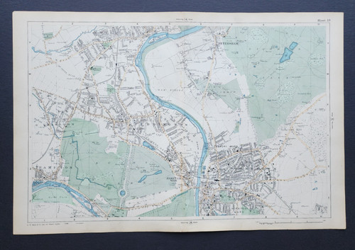 Antique 1907 map hampton - hampton,