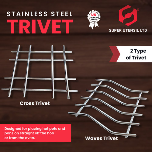 Stainless steel kitchen trivet - steel,