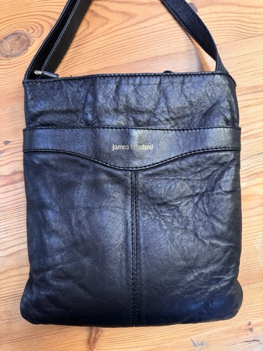 Black leather crossbody - black,