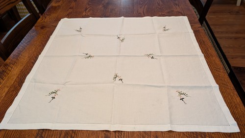 Vintage cotton table topper - vintage,