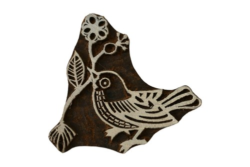 Bird flower wooden - bird, stamp