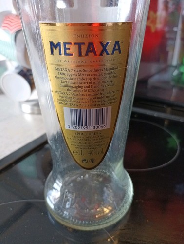 Greek brandy bottle empty - brandy,