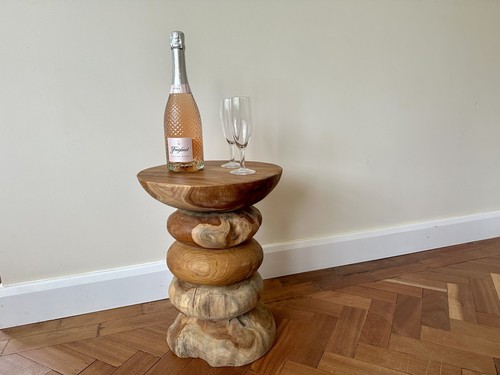 45cm round ring table - ring, teak
