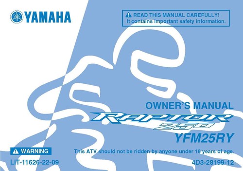 Yamaha owners manual book - owners, 2009