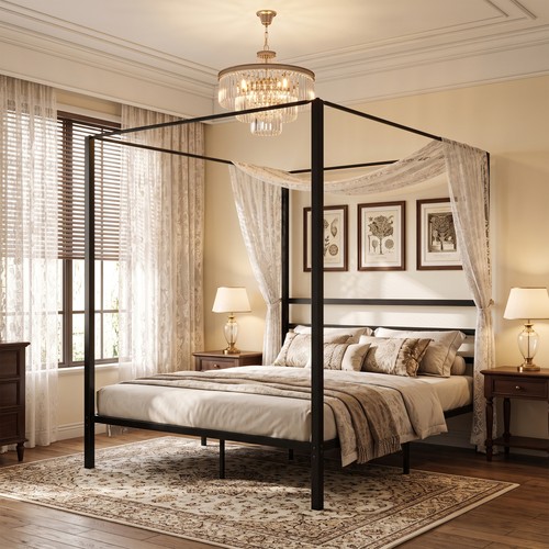 Full size metal canopy bed - full,