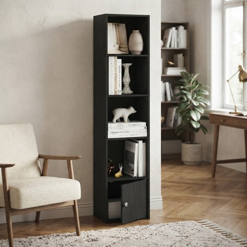 Tier blackwood bookcase with - 5-tier,