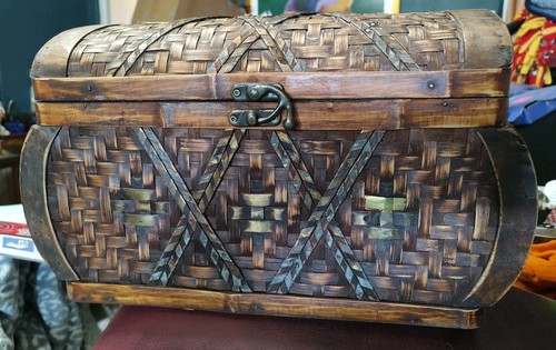 Vintage woven wicker bamboo - vintage, wicker,