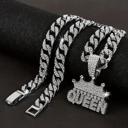 Womens silver queen cuban - silver,