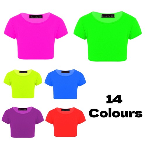 Girls crop top plain - girls, short