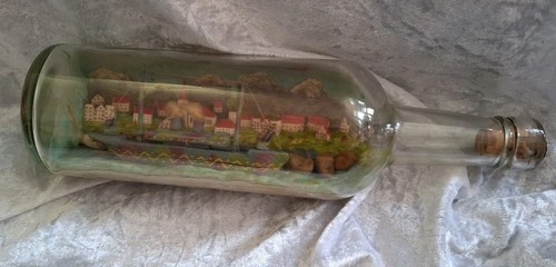 Antique ship bottle with - antique, bottle,with