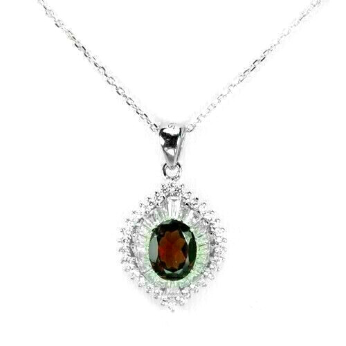 Silver pendant red - red, garnet