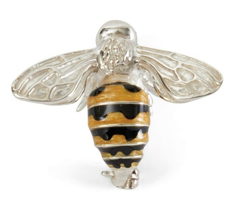 Saturno silver and enamel - saturno, bee