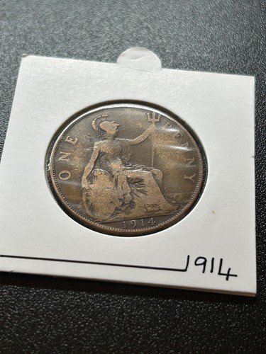 1914 british one penny coin - 1914-,