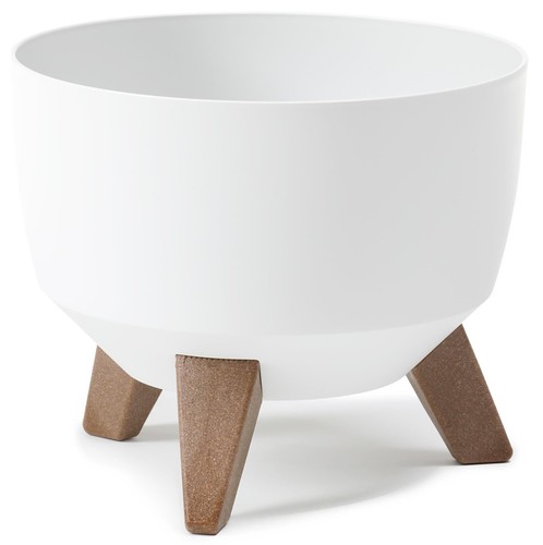 Roma white round plant bowl - round,