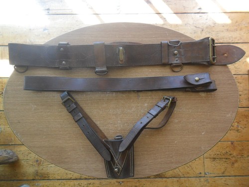 Brown leather sam browne belt - brown,