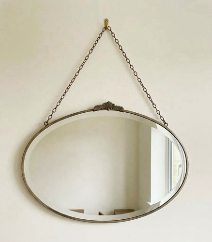 Antique art deco oval wall - oval,