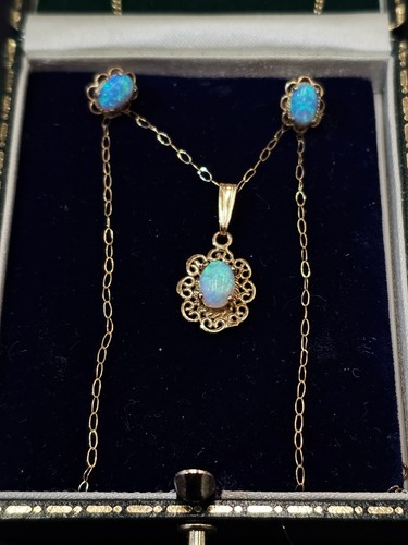 Natural opal necklace stud - opal, &