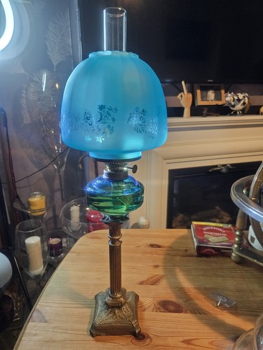 Antique tall blue oil - tall,