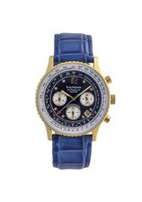 Brand New Krug-Baumen Mens Air Traveller Diamond Watch in Box with extra Strap.