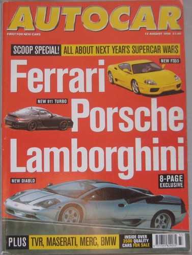Autocar magazine 1998 - magazine, 12/8/1998