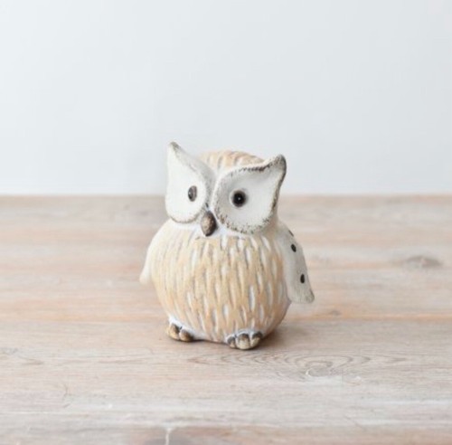 Terracotta owl ornament 10cm - owl,