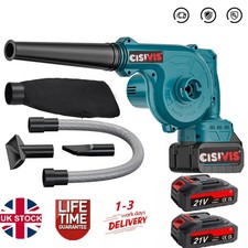 2 Battery Electric Cordless Leaf Blower Suction Vacuum Snow Dust Air Blower