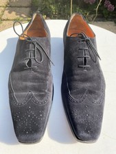 Santoni Men's Black Suede