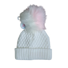 Baby girl / Baby Boy Bobble Hat with Fur Pom Pom