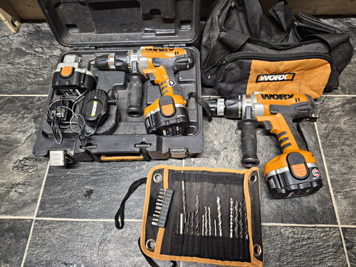 Worx 18v cordless drill bundle - worx,