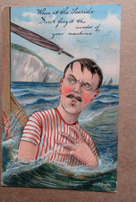 OLD POSTCARD ARTIST COMIC MAN