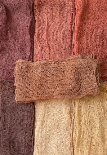 Hand dyed gauze - hand-dyed., fabric