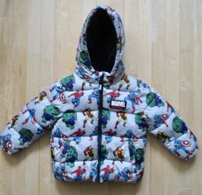 Boys Marvel Puffer Fleece Coat