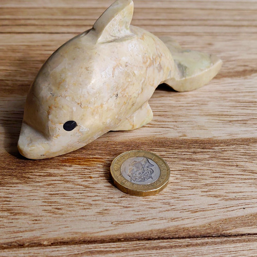 Stone dolphin ornament - stone,