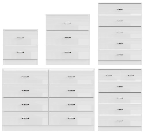 Gloss white chest drawers - gloss,
