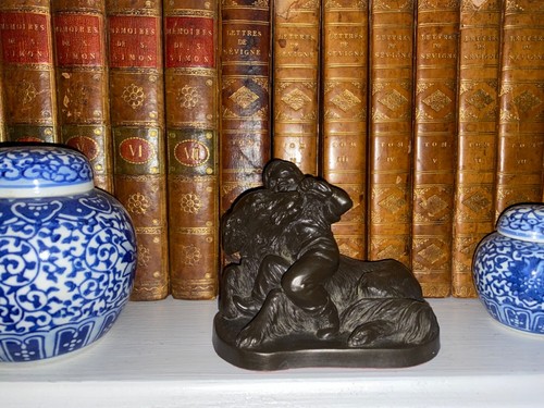 Cast bronze dog greyhound - dog,