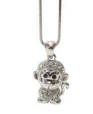 Clear Crystal Monkey Pendant