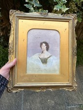 RARE Antique Watercolour Portrait Sarah Sophia Fane Mistress To George IV