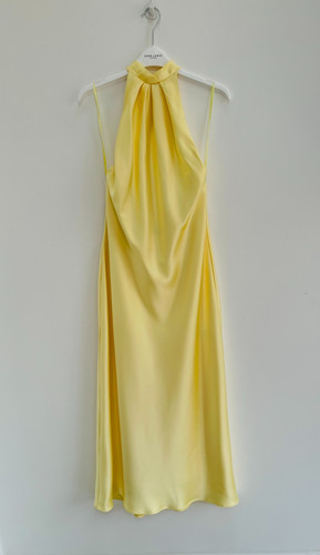 Zara midi dress yellow lemon - zara,