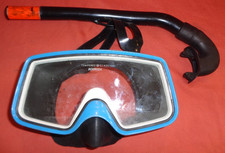 Vintage Bermuda Blue Snorkelling Scuba Diving  Mask Goggles Nemrod Concha Style