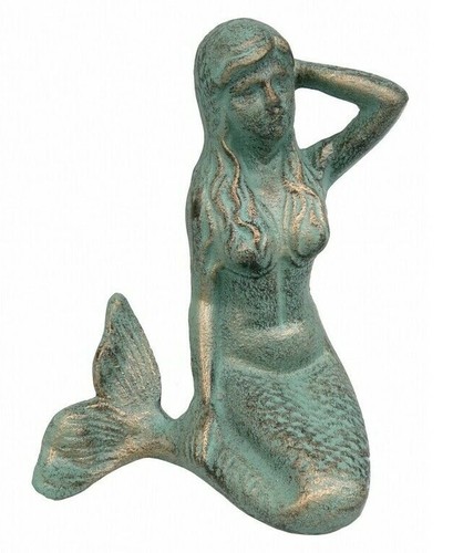 Metal mermaid posing ornament - mermaid,