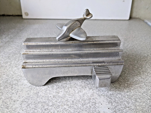 Vintage aluminium pen desk - vintage,