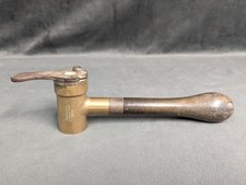 Whitworth Brass Plated Black Powder Measure Tool Vintage Collector Wooden Handle