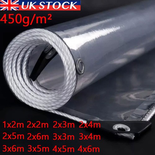 450gsm clear tarpaulin - clear, heavy