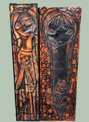 Pair 1960 embossed - 1960', copper