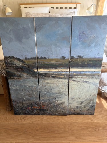 Original triptych oil - , painting