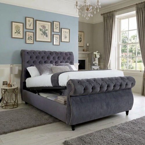 Double sleigh swan bed plush - double,