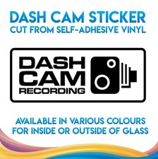 Dashcam Warning Vinyl Stickers Transfers Decals for any Vehicle 15 x 6cm
