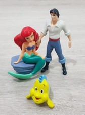 THE LITTLE MERMAID FIGURES - ARIEL / PRINCE ERIC / FLOUNDER - DISNEY BUNDLE 
