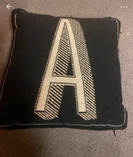 Letter A named black cream cushion 30 x 30letter
