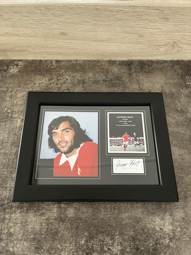 Framed george best football - a5,